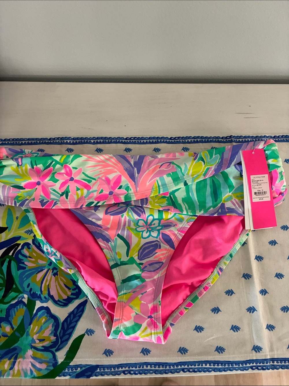Lilly Pulitzer Neon Pink Floral Bikini Bottoms